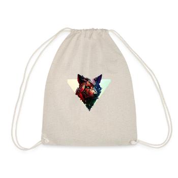 Ink & Ivory futuristic cyber wolf - Turnbeutel - Natur - Vorne