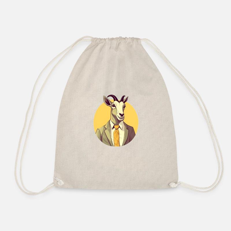 Well-dressed goat - Drawstring Bag - nature