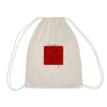Face line red - Drawstring Bag - nature - Front