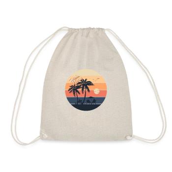 Hot Summer, ‘Beach Please’ Retro Design - Drawstring Bag - nature - Front