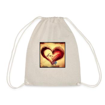 Showing the sweet love with a heart is love! - Drawstring Bag - nature - Front