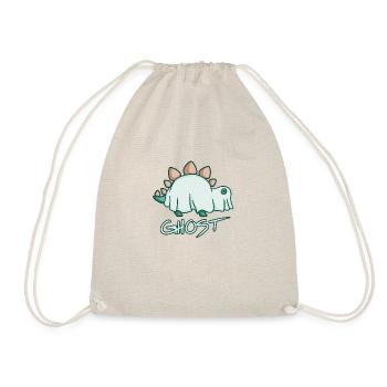 Stegosaurus disguised as a ghost, dino - Drawstring Bag - nature - Front