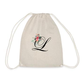 Letter l flowery - Drawstring Bag - nature - Front