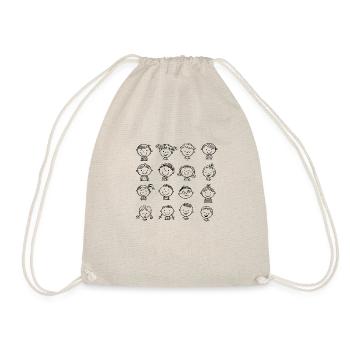 Illustration of children's faces - Drawstring Bag - nature - Front