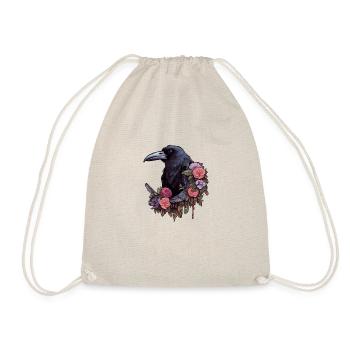 Gothic Raven Crow Mystical Horror Flowers - Sac de sport léger - nature - Devant