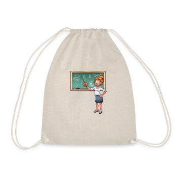 Cartoon Female Teacher - Drawstring Bag - nature - Front