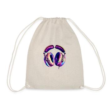 Headphones Musicians Gamers Singing Singers Listening to music - Drawstring Bag - nature - Front