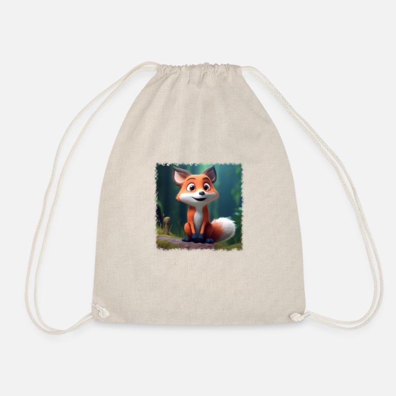 Cute fox - Drawstring Bag - nature