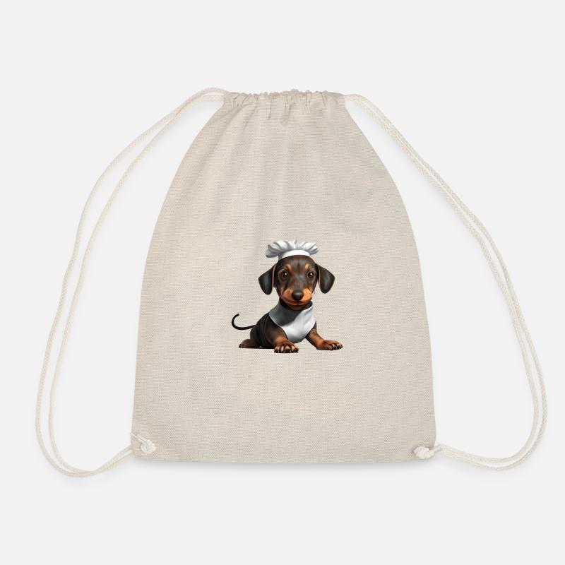 Dachshund Gastronom Hund Dackelwelpe Kochen Hunde - Turnbeutel - Natur