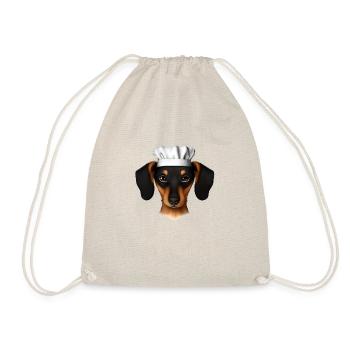 Dachshund Restaurateur Dogs Dog Dachshund Puppy Cooking - Drawstring Bag - nature - Front