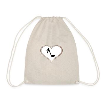 Love Heart Music - Drawstring Bag - nature - Front