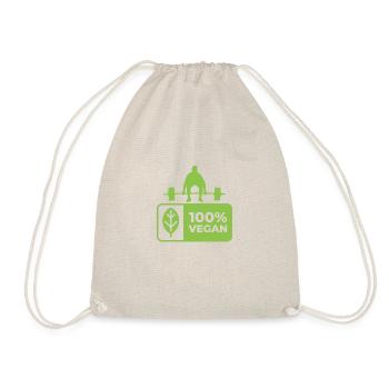 Veganer Stil mit Herz: Einzigartiges Design - Turnbeutel - Natur - Vorne