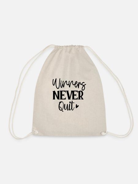 Winners Never Quit - Turnbeutel - Natur