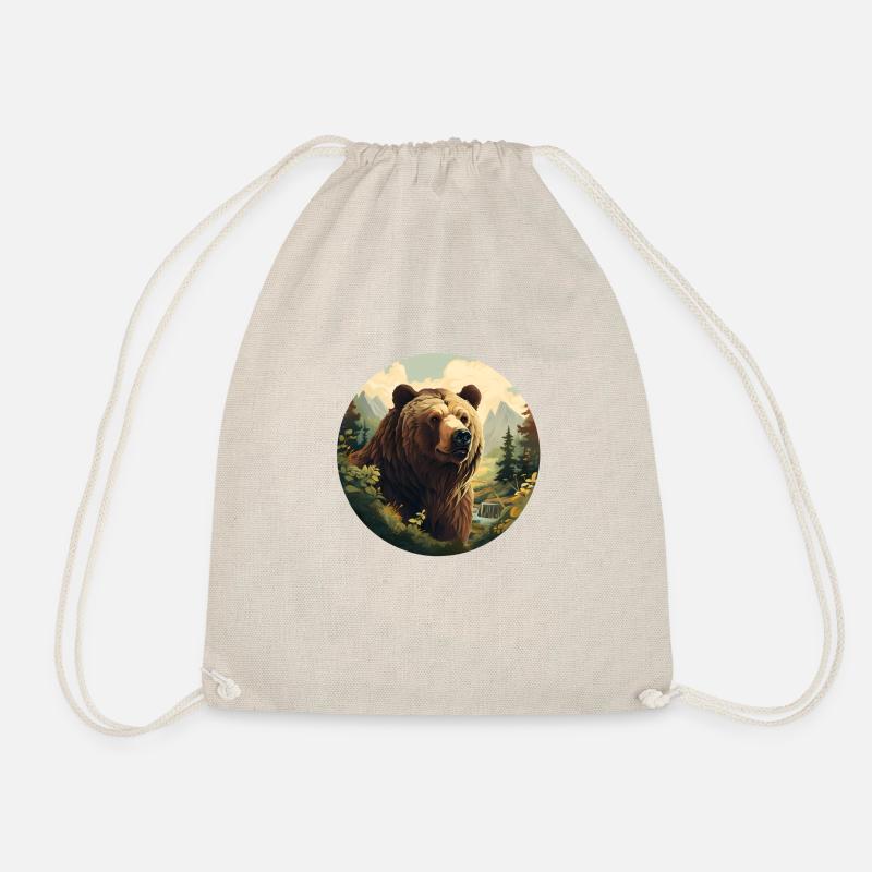 Bear's Realm - Drawstring Bag - nature