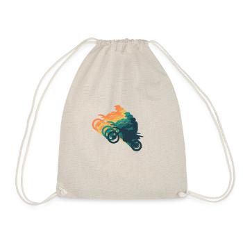 Retro motorcycle - Drawstring Bag - nature - Front