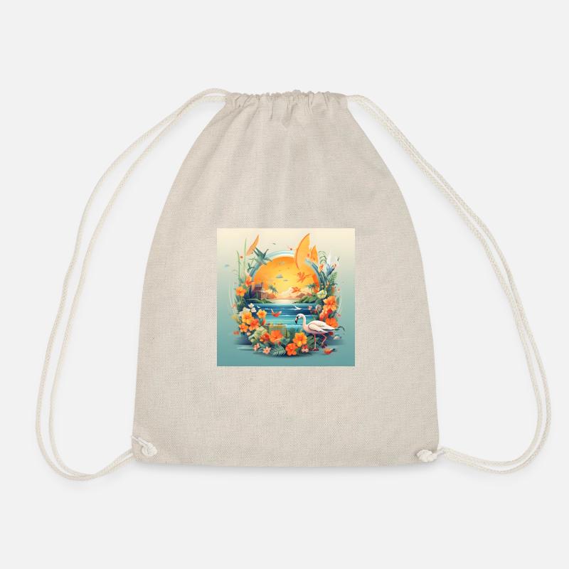 It's already summer - Modern Vector Design - Drawstring Bag - nature