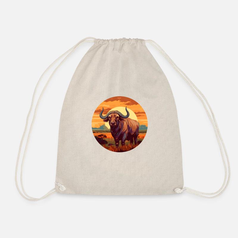 African Buffalo - Drawstring Bag - nature