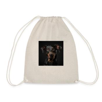 Portrait Cool Doberman - Drawstring Bag - nature - Front