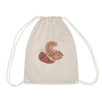 "Scorpion", boho line art design, series "Desert" - Drawstring Bag - nature - Front