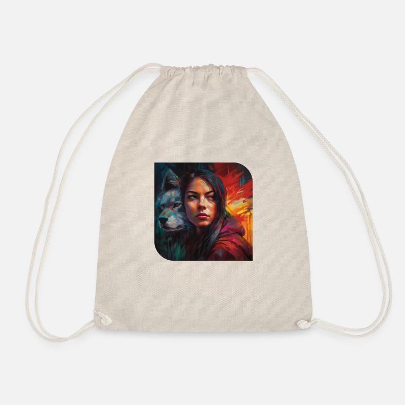 She wolf Daughter - Drawstring Bag - nature