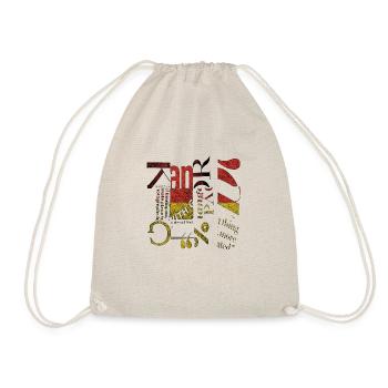 Newspaper Clips Scrapbook Magazines Alphabet Code - Drawstring Bag - nature - Front