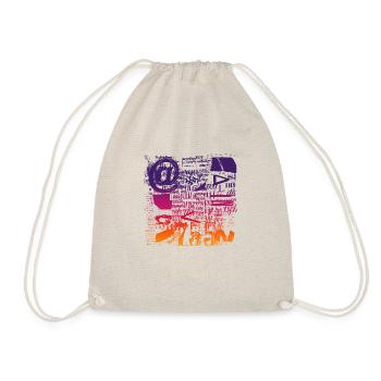 Newspaper Clips Scrapbook Magazines Alphabet Code - Drawstring Bag - nature - Front