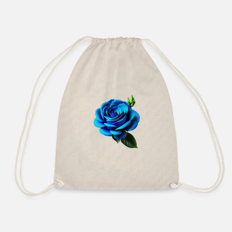 Blue Rose - Drawstring Bag - nature