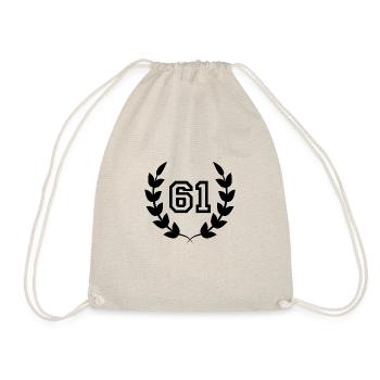 Geschenkidee zum 61. Geburtstag 61 Jahre - Turnbeutel - Natur - Vorne