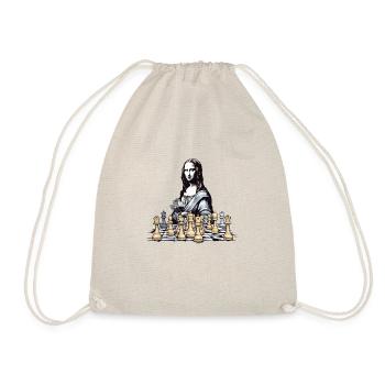 Mona at the No. 2 Chess Club - Drawstring Bag - nature - Front