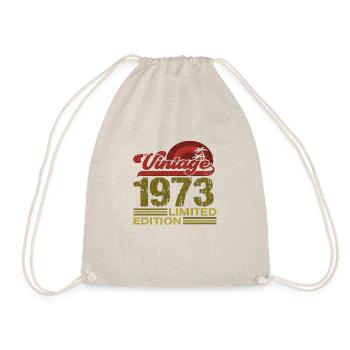 50th Birthday vintage retro Born in 1973 Birthday - Drawstring Bag - nature - Front