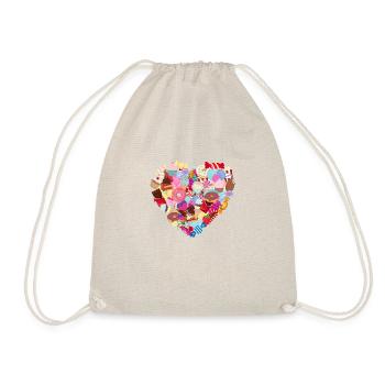 Sweet heart - Drawstring Bag - nature - Front