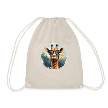 Girafe hipster animale avec des lunettes de soleil drôle - Sac de sport léger - nature - Devant