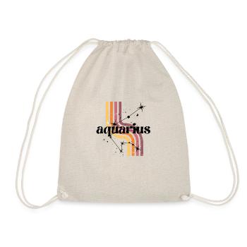 Aquarius retro horoscope - Drawstring Bag - nature - Front