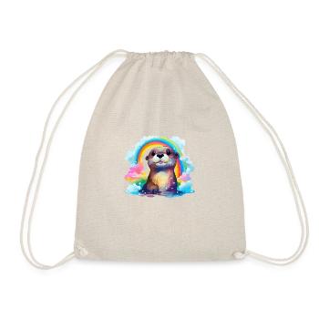 the otter in the rainbow - Drawstring Bag - nature - Front