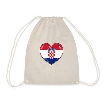 Croatia heart flag - Drawstring Bag - nature - Front