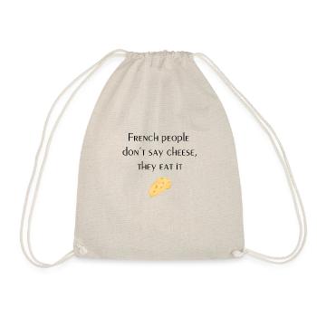 French People don't say cheese, they eat it (noir) - Sac de sport léger - nature - Devant
