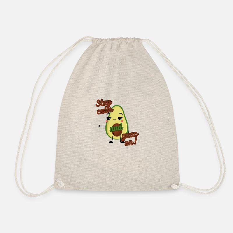 Avocado guacamole: Stay calm and guac on! - Drawstring Bag - nature
