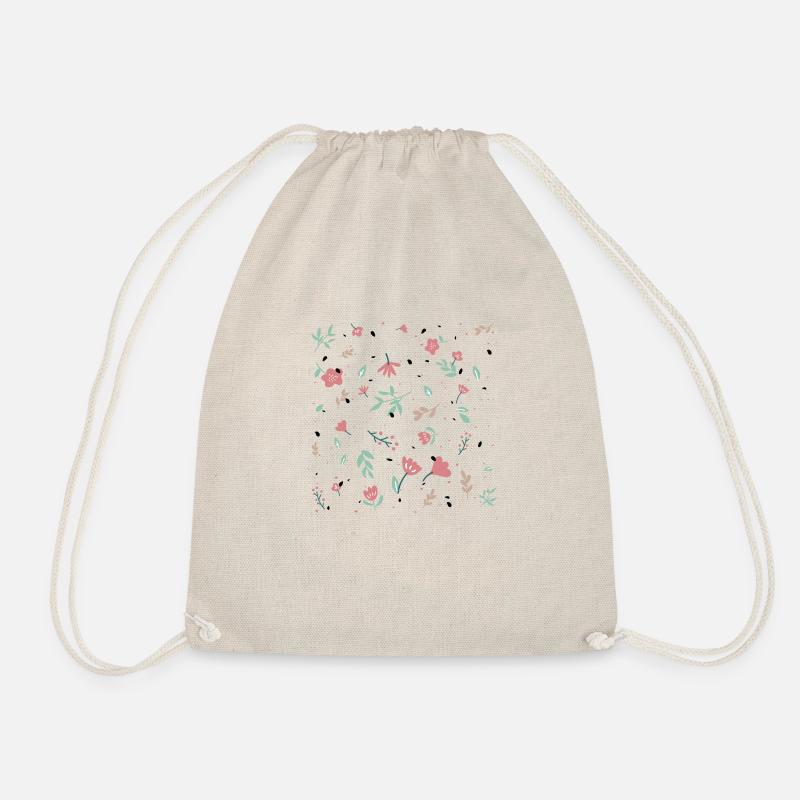 Pink floral transparent background - Drawstring Bag - nature