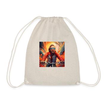 Cool Cyclist - Drawstring Bag - nature - Front