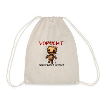 Voodoo Puppe - Vorsicht Geduldsfaden Gerissen - Turnbeutel - Natur - Vorne