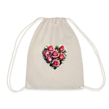 Valentinstag Verlobung Muttertag Hochzeit Liebe - Turnbeutel - Natur - Vorne