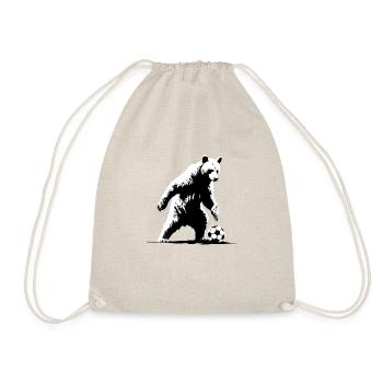 Bär spielt Fußball - Turnbeutel - Natur - Vorne