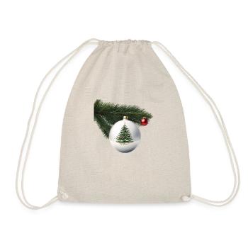 Weihnachtskugel mit Tannenzweig - Turnbeutel - Natur - Vorne