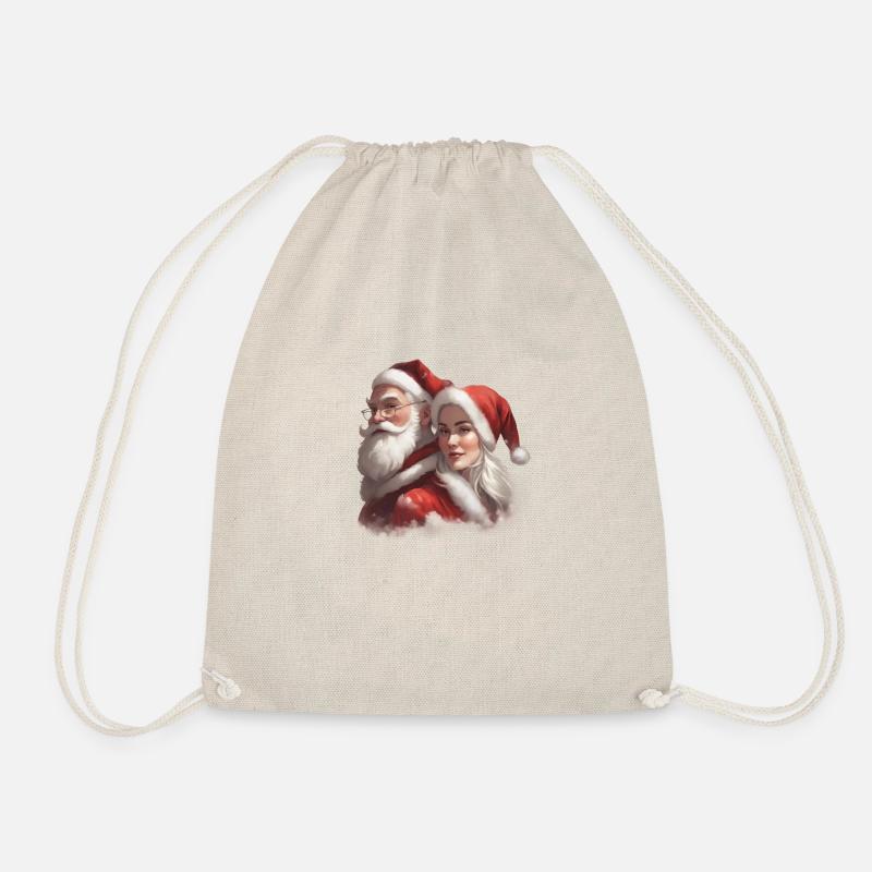 Ehepaar Santa Claus - Turnbeutel - Natur