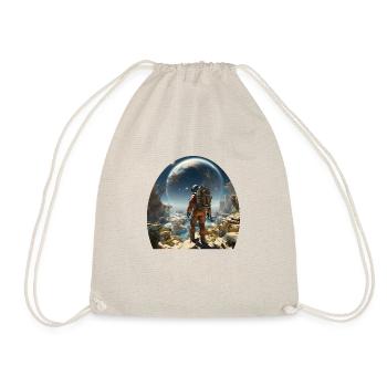 Astronaut explores alien worlds - Drawstring Bag - nature - Front