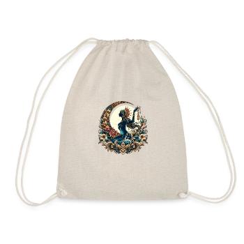 Vintage Goddess with Floral Moon - Drawstring Bag - nature - Front