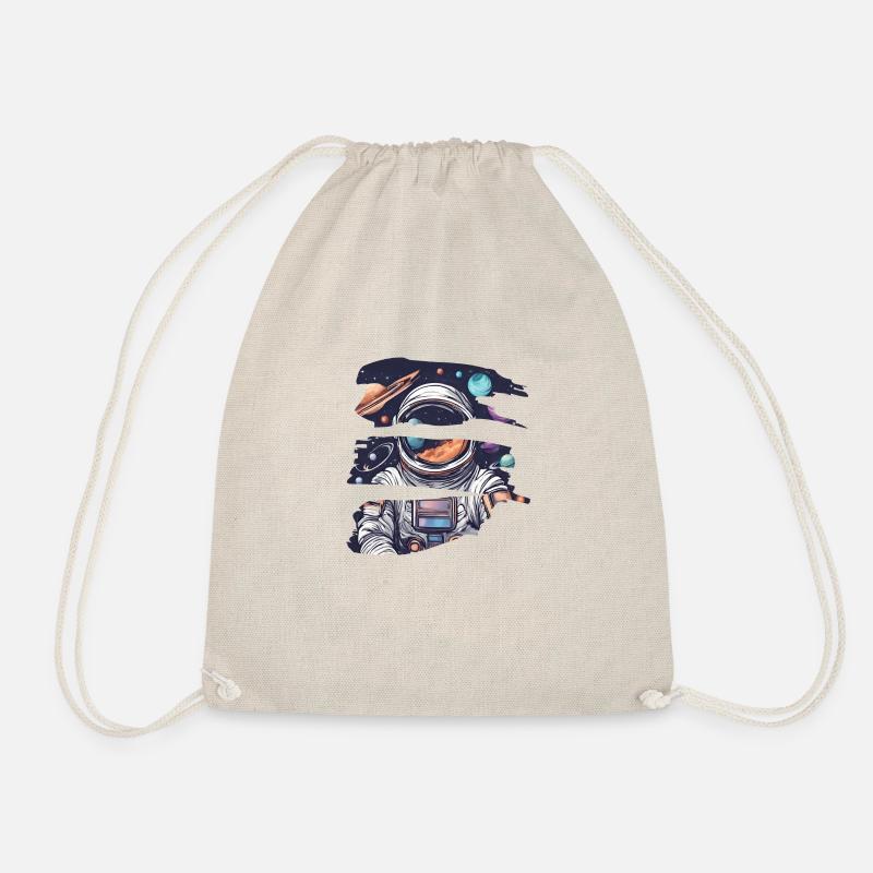 Futurstic Astronaut Space Scene - Drawstring Bag - nature