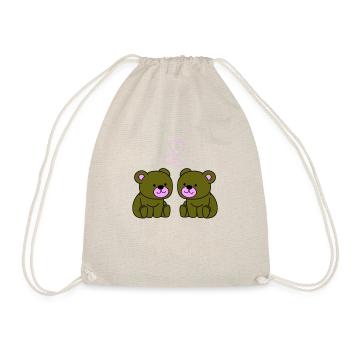 Teddy Bear Love - Drawstring Bag - nature - Front