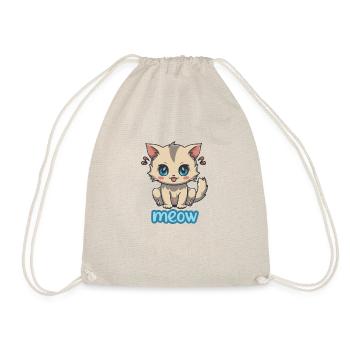 Anime Kitten Meow - Niedliches und verspieltes Design - Turnbeutel - Natur - Vorne