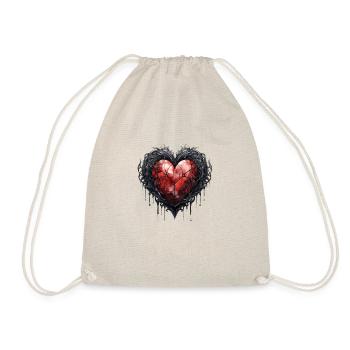 Gothic Metal Heart T-Shirt - Drawstring Bag - nature - Front